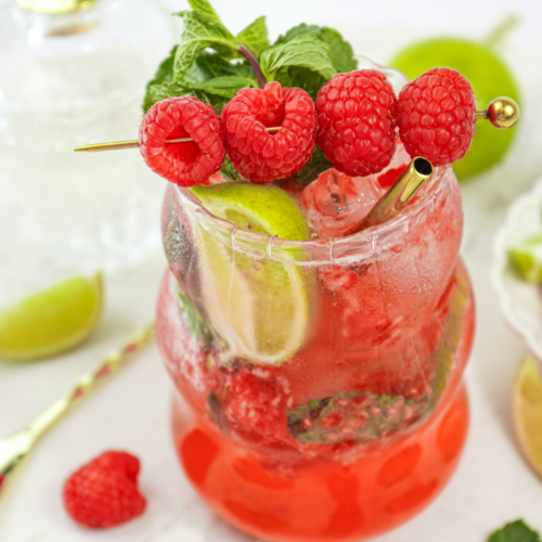 raspberry mojito mocktail